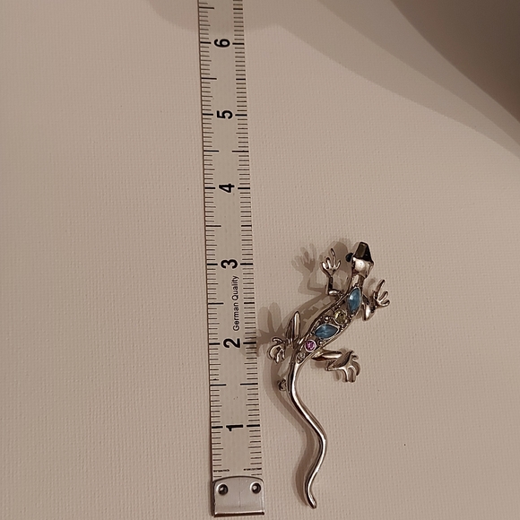 Lizard style silver brooch - Picture 4 of 7